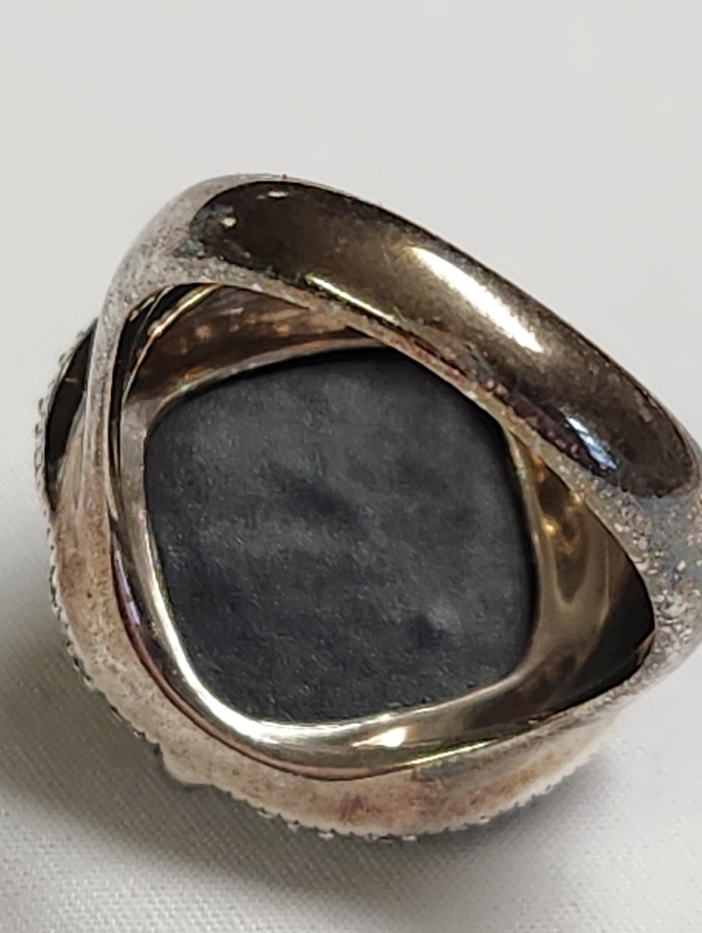 MARC JACOBS Sterling Silver Abalone Shell Ring With Marcaste Accents Size 8 - Picture 11 of 17